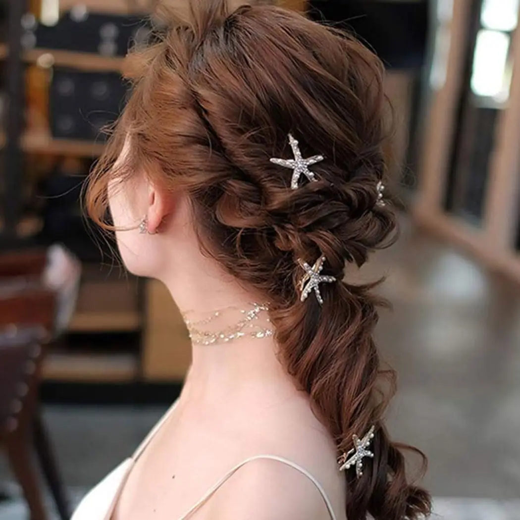 Vintage Faux Pearl Decor ปลาดาวรูปกิ๊บสไตล์ผม Bun Maker อุปกรณ์เสริมเหมาะสําหรับผู้หญิงและเด็กผู้หญิงสําหรับสวมใส่ทุกวัน
