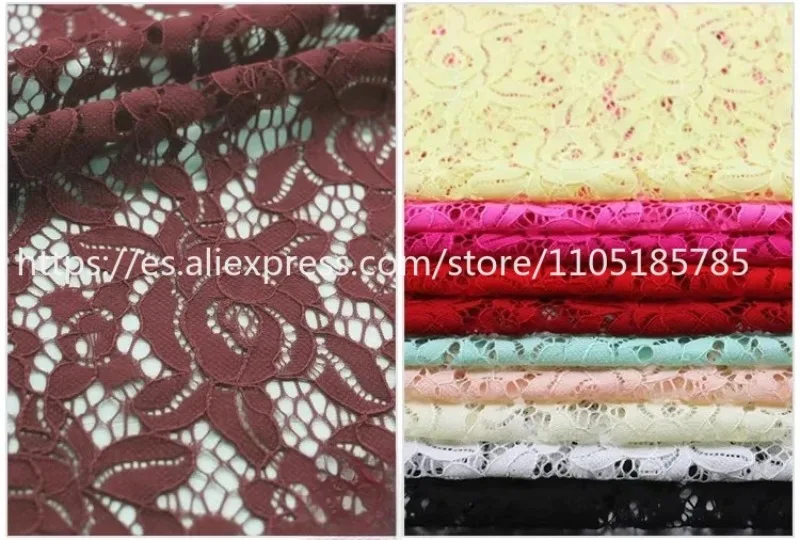 

New Stretch Rose Lace Decal Fabric Handmade Three-dimensional Hollow Dress and Clothing Mesh Background Decoration Accessories