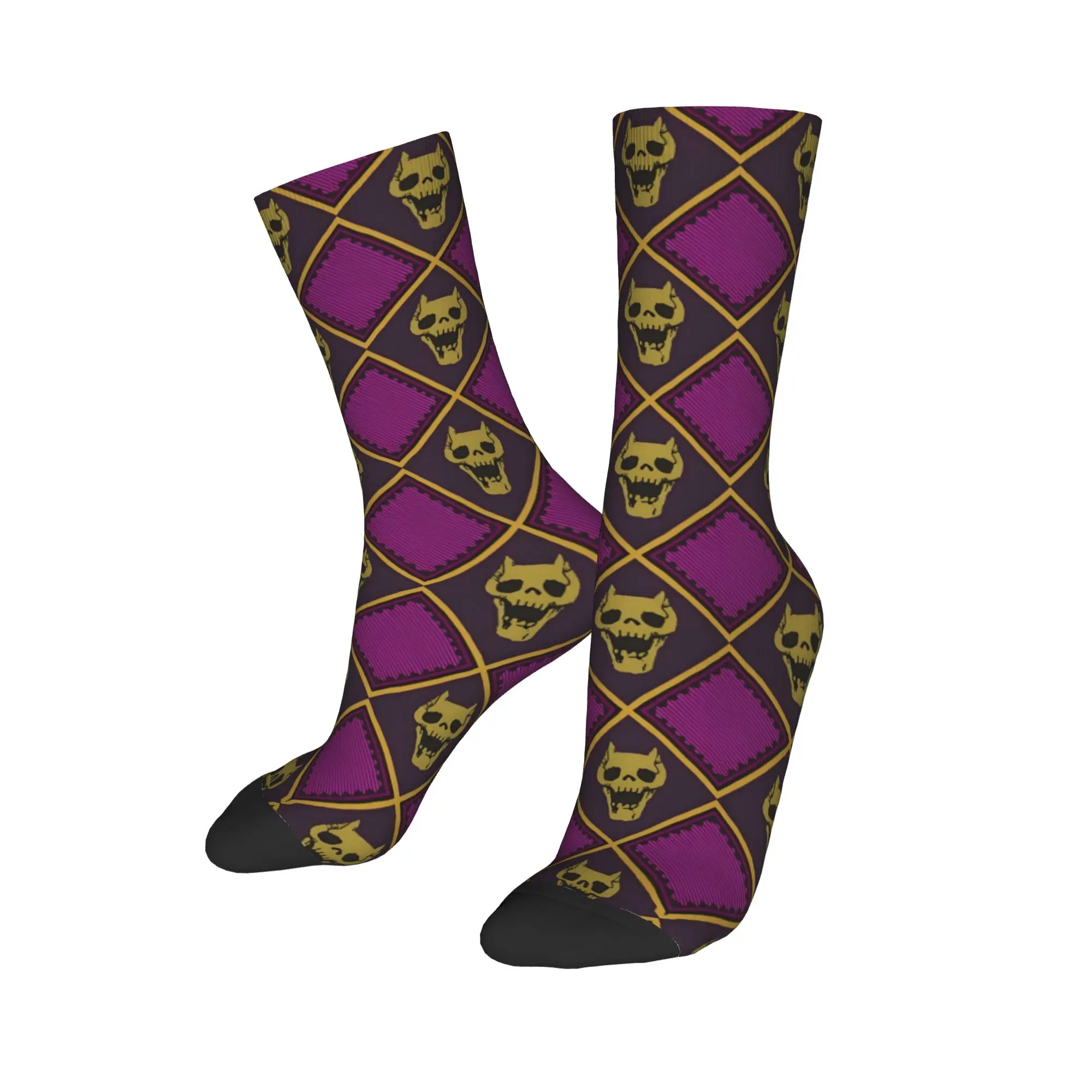 Custom Calavera Yoshikage Kira Men's Crew Socks Unisex Funny JoJo Adventure Spring Summer Autumn Winter Dress Socks