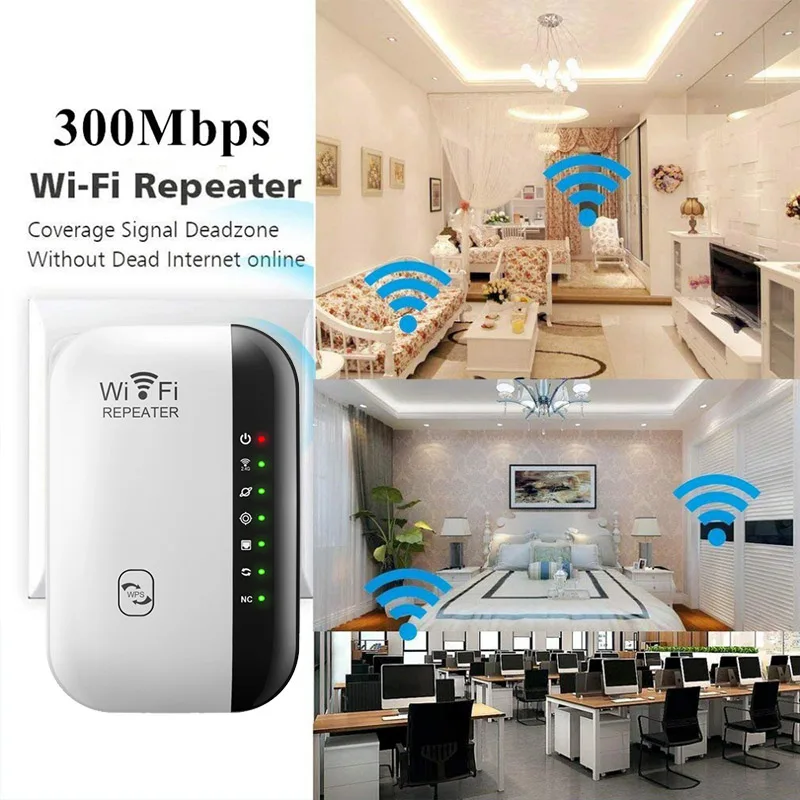 Wireless Signal Booster 300Mbps Wifi Extender Remote Network Repeater Broadband Home Router Signal Amplifier Home Office