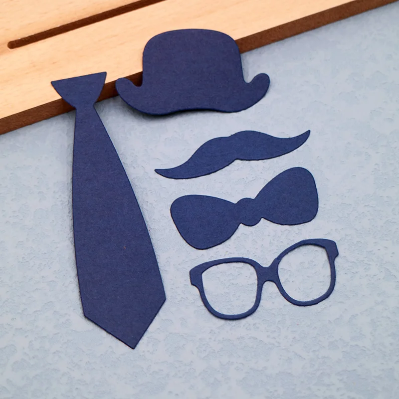 Cutting Dies Glasses Beard Bow Tie Man Decorative Scrapbook DIY Child Educational Paper Cards Making Tool Craft Die Cut