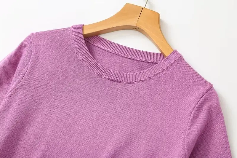 Maxdutti Colorful Fashion T-Shirt Simple Modal Cotton Summer Round Neck Casual Short Sleeve Top Women