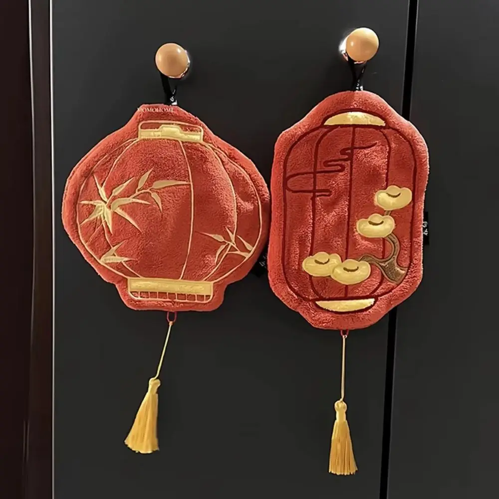 

Creative Lantern-style Hand Towel Absorbent Thickened Hanging Lantern Towel Chinese Embroidery Dual-purpose