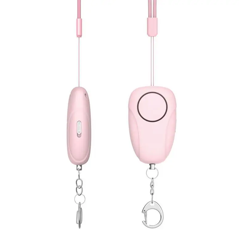 Chaveiro de alarme de segurança bonito portátil 120 db segurança sirene de som seguro carregamento usb pequeno bonito feminino portátil chaveiro de segurança