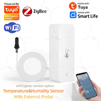 Tuya Wifi Zigbee Temperature and Humidity Sensor With External Probe Smart Life Hygrometer APP Monitoring For Plants Aquarium