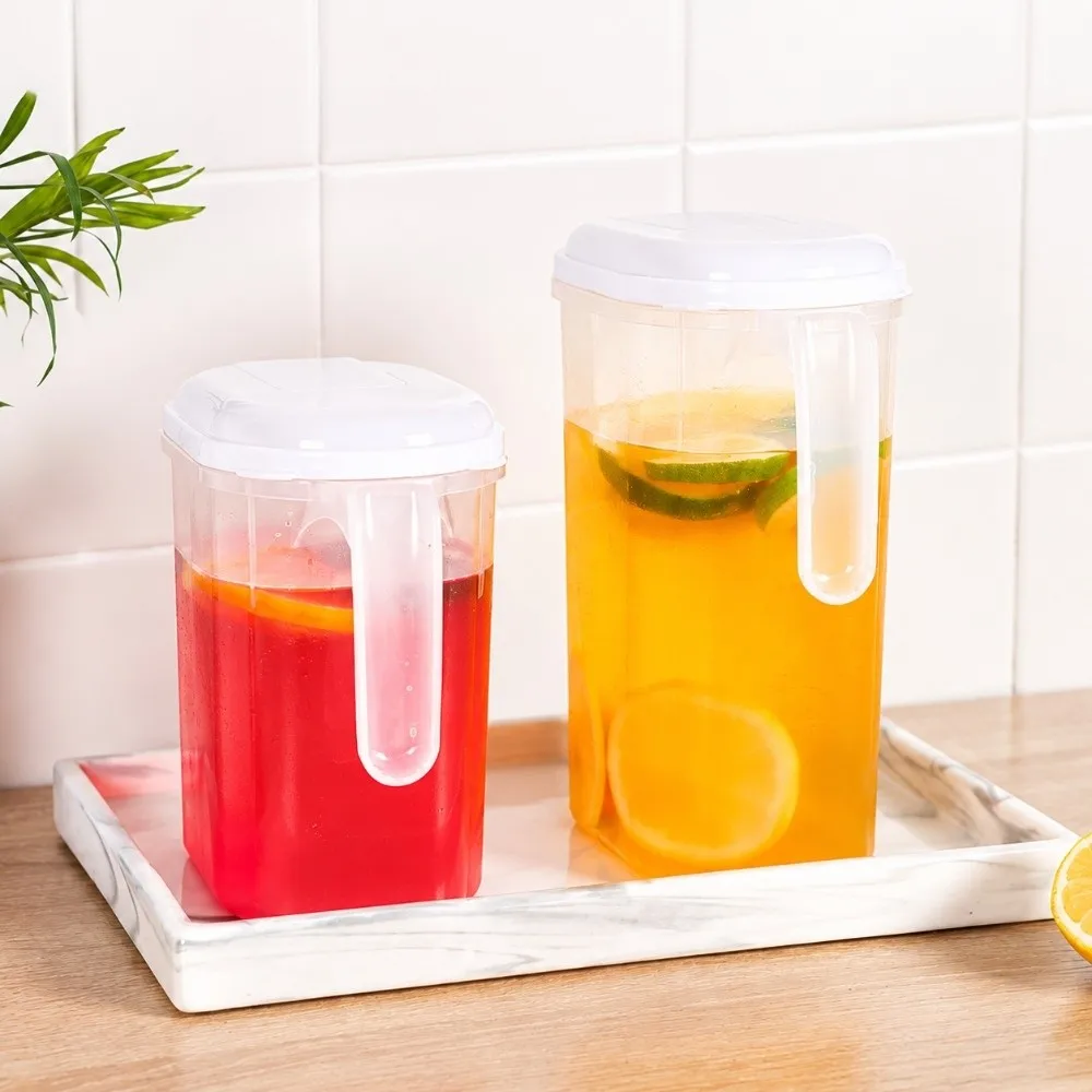 Large Capacity Fridge Jug Transparent Sealing Kettle with Filter Lid with Handle 1.5L 2L Heat Resistant Water jug Juice Jug