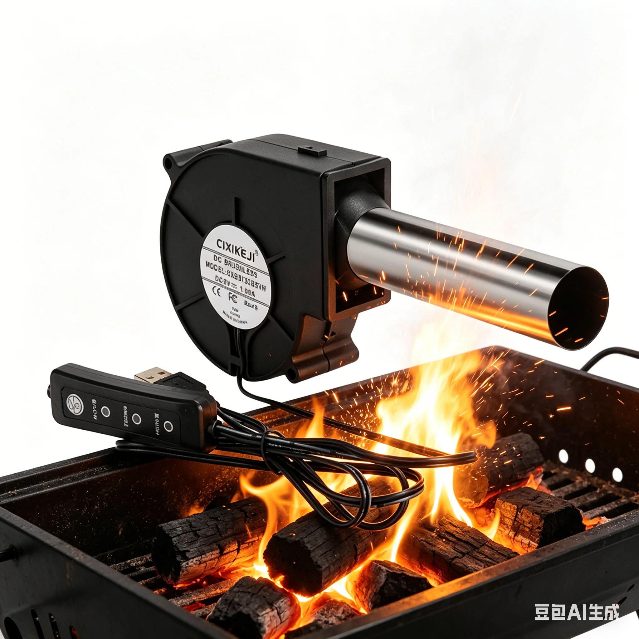 BBQ Fan Small Blast Engine wit - Camping Cooking Bbq 评论和价格