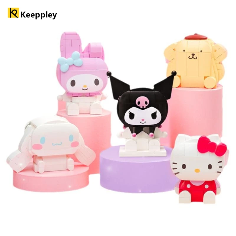 

Hello Kitty Building Melody Cinnamoroll Pom Pom Purin Block Block Girl Cat Jade Tiny Children's Educational Toys Sanrio Gifts