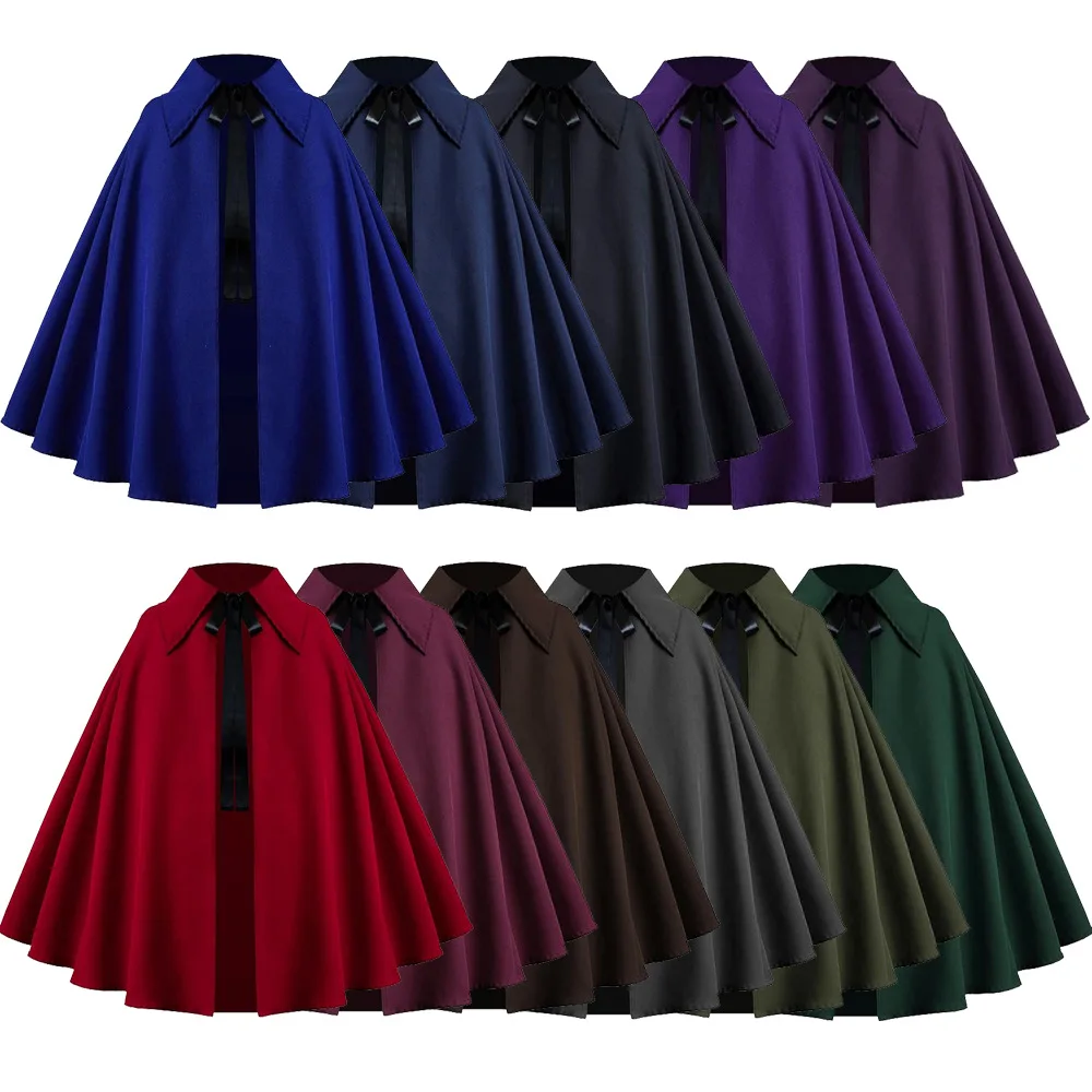 Capa Corta Medieval Retro, Ropa Vikinga, Disfraz de Cosplay para Mujer, Halloween, Carnaval, Disfraz de Caballero, Ropa Personalizada
