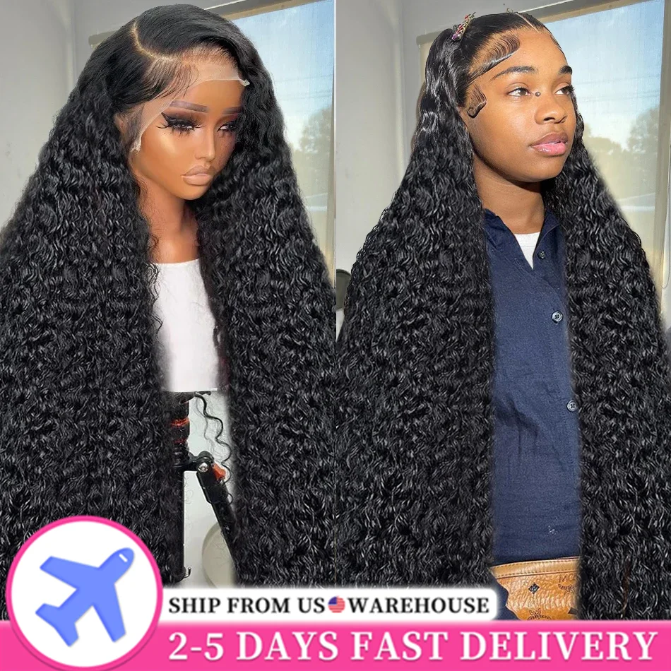 

Deep Wave Lace Front 100% Human Hair Wigs 30 32Inch Brazilian Curly Remy 200% 13x4 13x6 Lace Frontal Wigs For Woman Pre Plucked