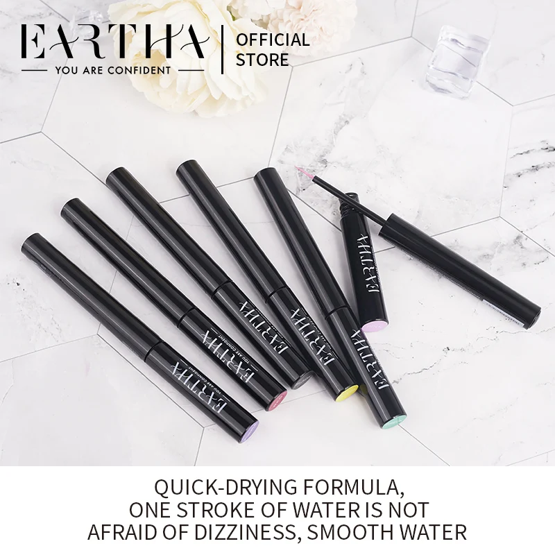 EARTHA Waterproof Eyeliner Long Lasting 24H easy to wear 6 COLOUR