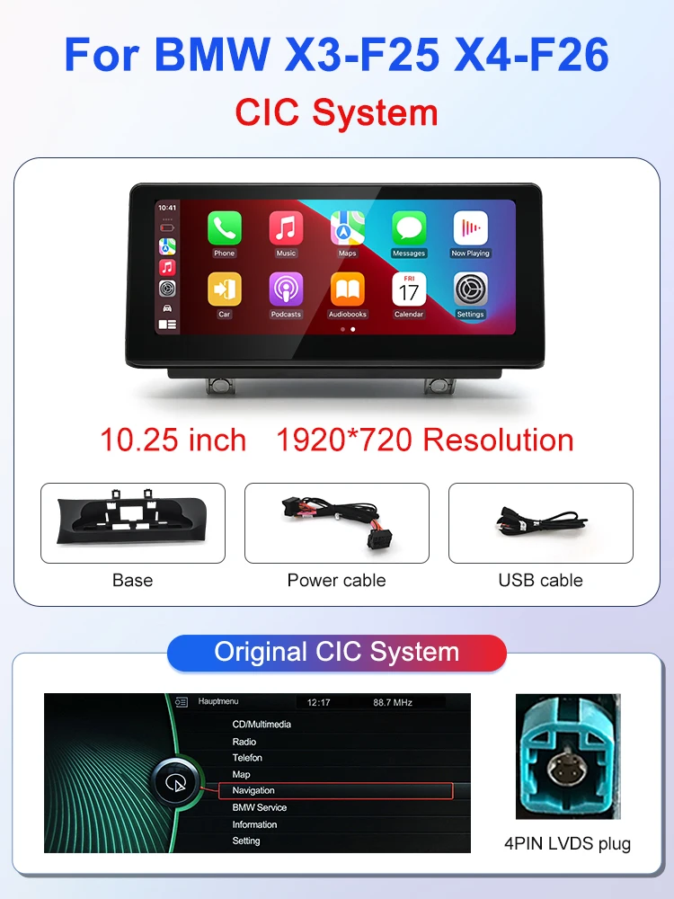 STWEI 2026 New Slim Screens Linux System 12.8inch 2400X900 Resolution For BMW X3 X4 F25 F26 Wireless CarPlay Auto player KSW image 3