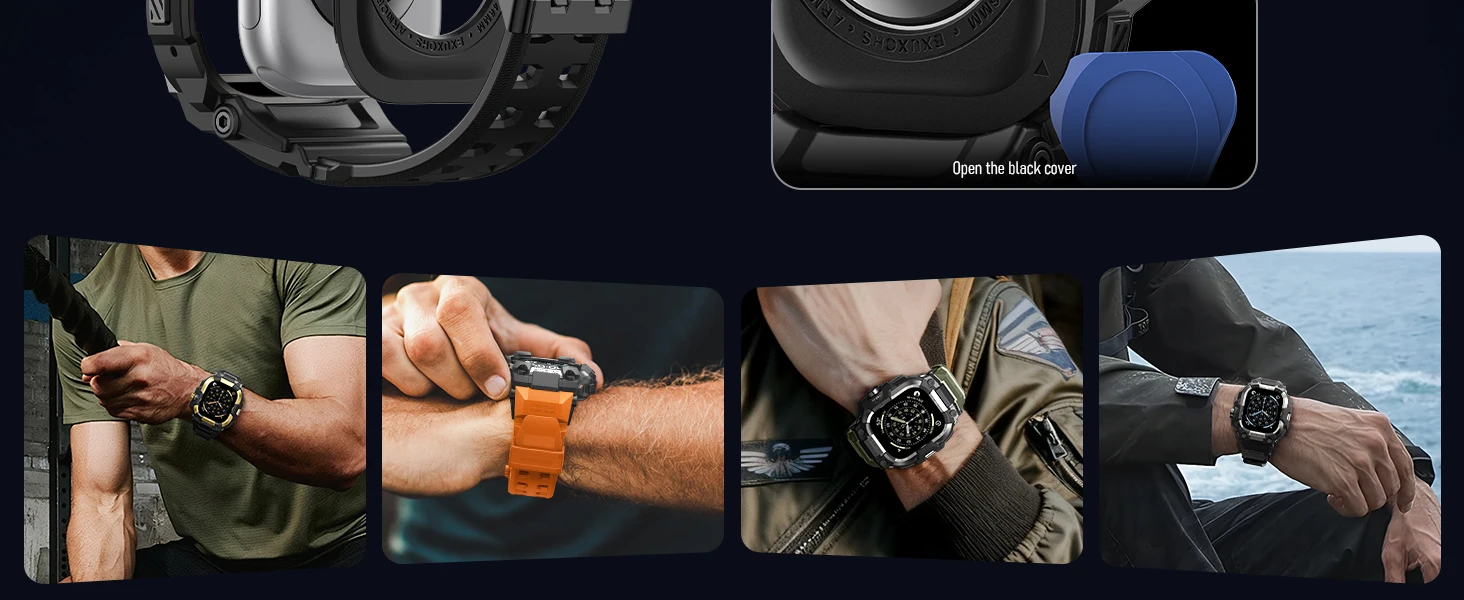 Band Case for Apple Watch Ultra 4/3 49mm 46mm 45mm 44mm TPU Bracelet Metal Cover for Iwatch 11 10 9 8 7 6 5 4 SE Tactical Strap