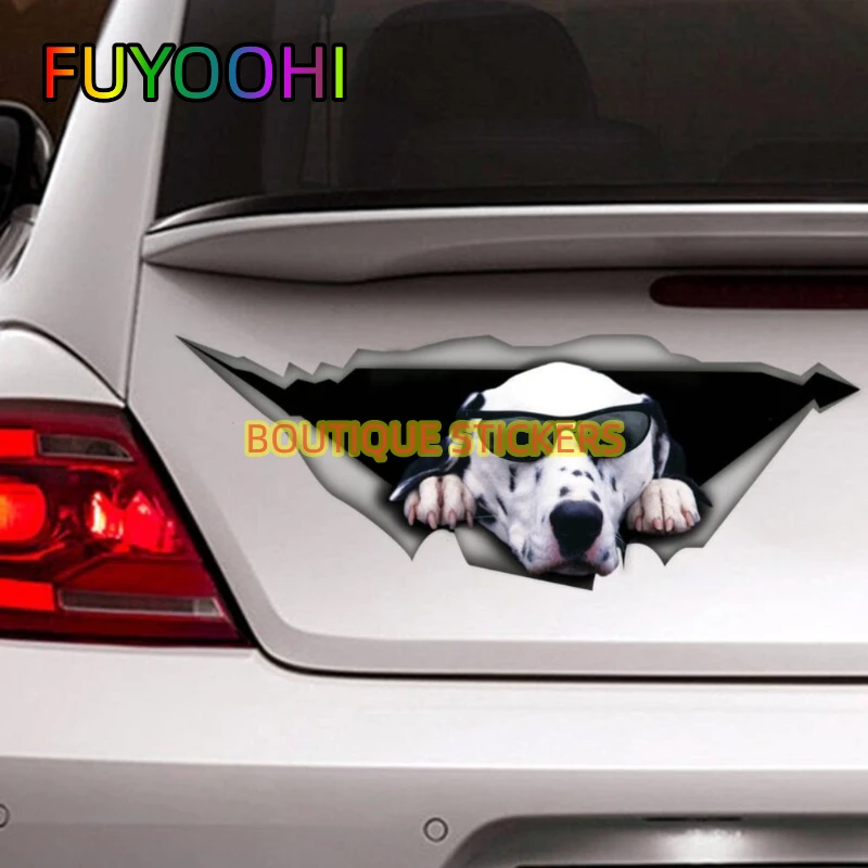 FUYOOHI Boutique Stickers Dalmatian Pet Decoration for Window Trunk Bumper Cover Scratches Durable Motorcycle Tank Decals