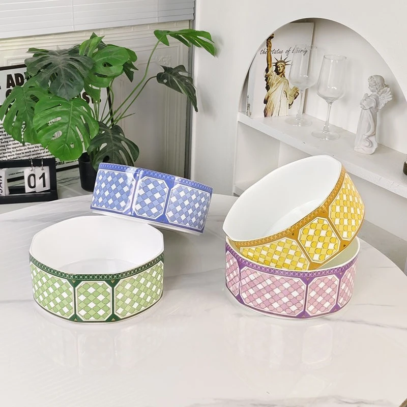 Bone China Colored Noodle Bowls Household Bone China Simple And High-Quality Appearance Level Bowls
