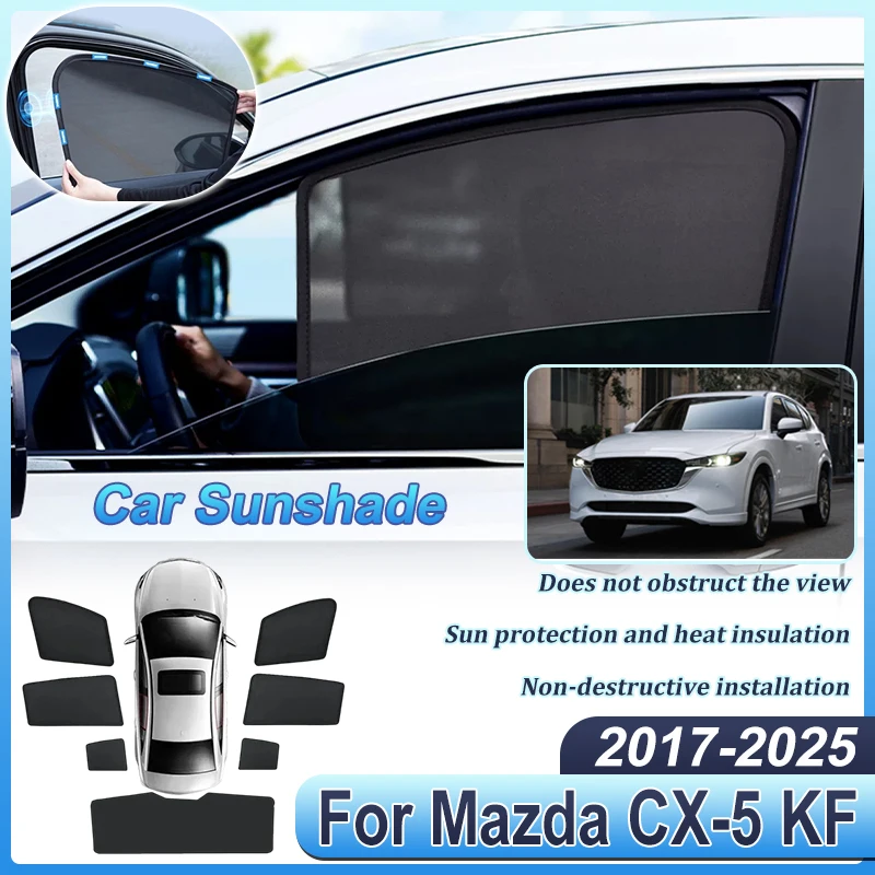 

Сетчатая солнцезащитная шторка на окна автомобиля для Mazda CX-5 KF (2018-2024), аксессуар, защита от прямого солнца, козырек на лобовое стекло