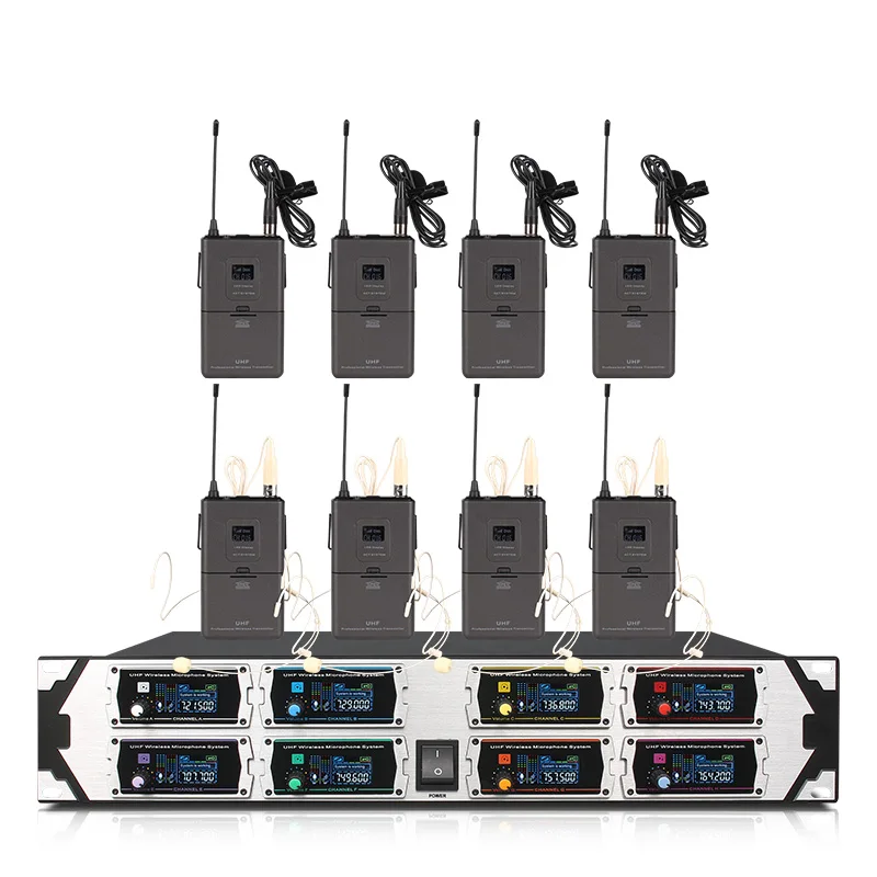 ERZHEN Professional for stage sound system 8 channels outdoor wireless microphone conference microphone