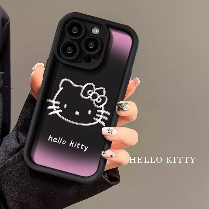 Phone Case For Motorola Moto G84 G10 G20 G30 G14 G54 G04 G24 G34 G53 E13 E22 E32 E30 E40 G9 Play Dark Hello Kitty Cartoon Cover