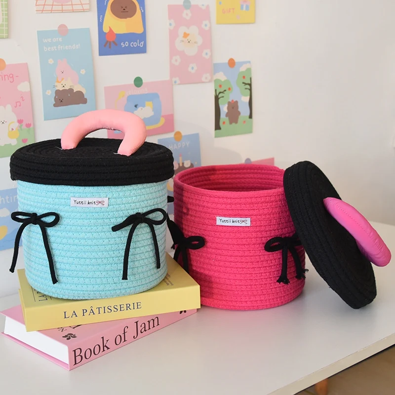 Woven Storage Baskets Living Room Desktop Sundries Storage Baskets Toy Storage Boxes Furniture Decoration Racks