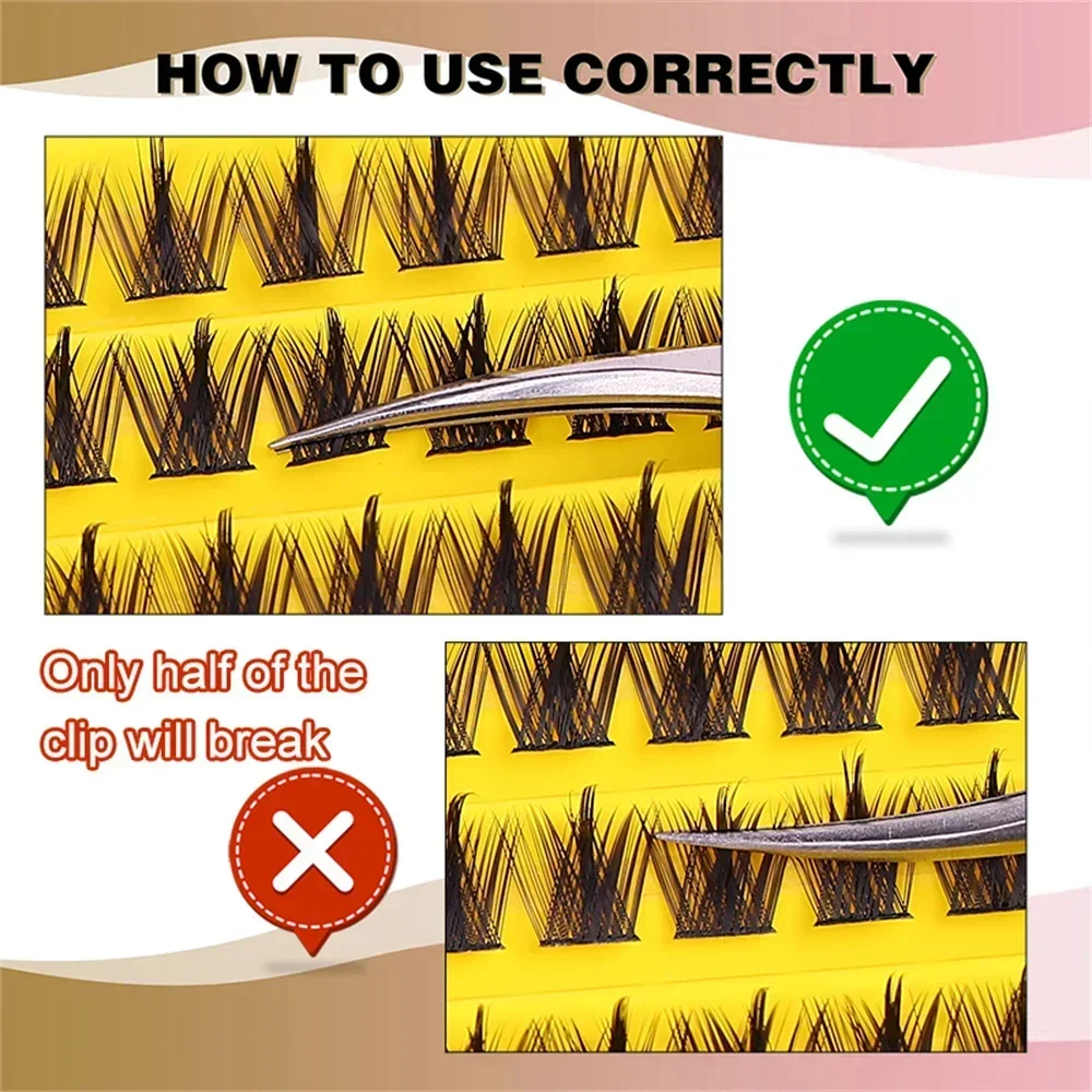 120PCS DIY Clusters Eyelash Extension Heat Bonded Dovetail Segmented Lashes Premade Fan Individual Natural Segmented Eyelashes