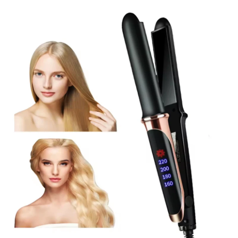 

Dual-purpose hair straightener temperature adjustment hair plate ceramic heating plate salon styling curling iron tool