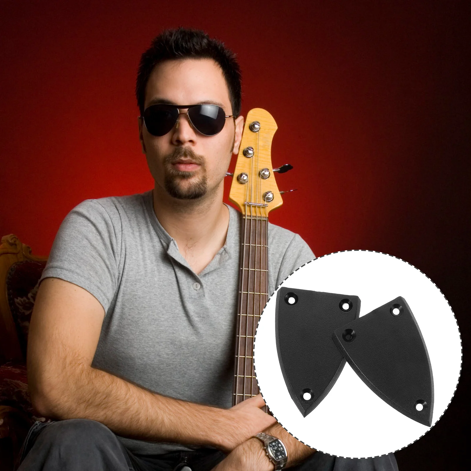 

2Pcs Guitar Truss Rod Cover Plate Triangle Shape Replacement Electric Guitar Accessory Truss Rod Cover Bass Supplies