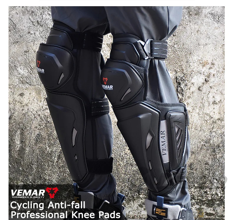 Motorcycle Knee Elbow Pads Carbon Fiber Shell Moto Protector Reflective Quick Release Riding Gear Men