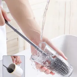 Bottle Brush Insulation Cup Washing No Deadend Long Handled Silicone Cleaning Brush Household Multifunctional Cleaning Tools