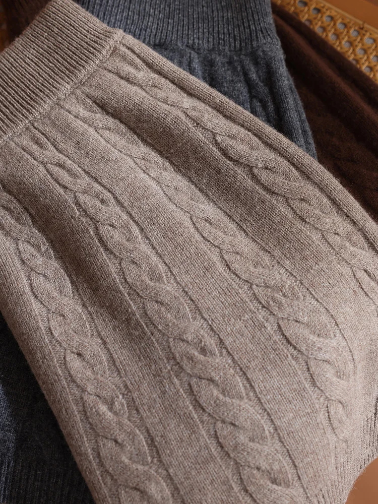 

TLOML Chic Women's 100% Merino Wool Mini Skirt Preppy Style Cashmere Knitted Skirt Autumn Winter Soft Warm Luxury Cashmere Skirt