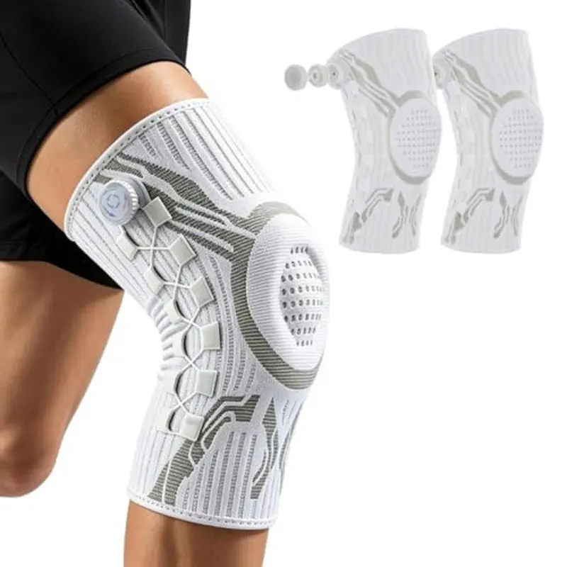 Dial Adjustable Compression Knee Sleeve Silicone Padded Knee Guard For Men Women Basketball Football Badminton Sports Protection