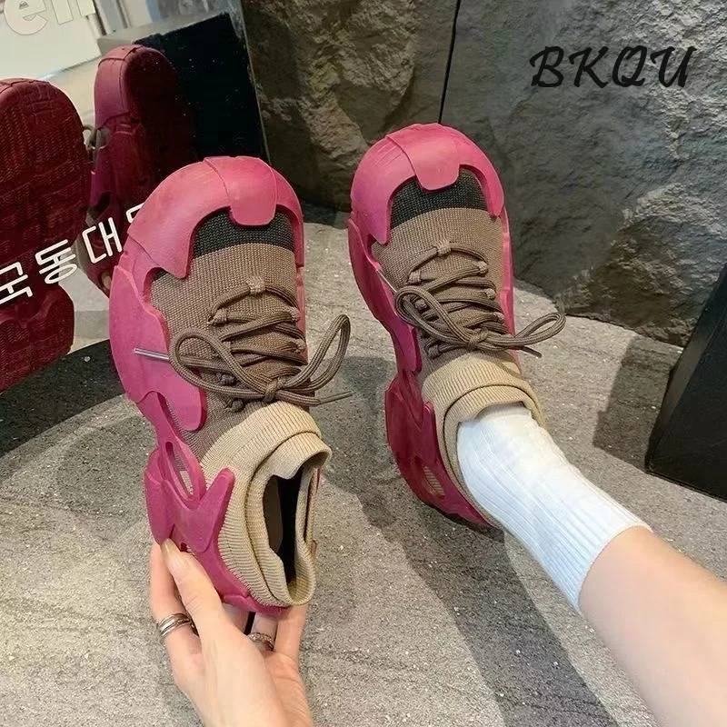 BKQU New Dopamine Socks Shoe Women 2024 Spring and Autumn Soft Sole Anti-slip Shock Absorption Light Yoga Jump Rope Sports Shoes