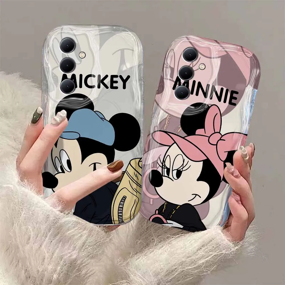 

Disney Mickey Minnie 3D Wave Phone Case For OPPO Reno 11 F 8 T 7 Z 6 5 4 Pro F23 F11 F9 4G 5G Soft Silicone Back Cover