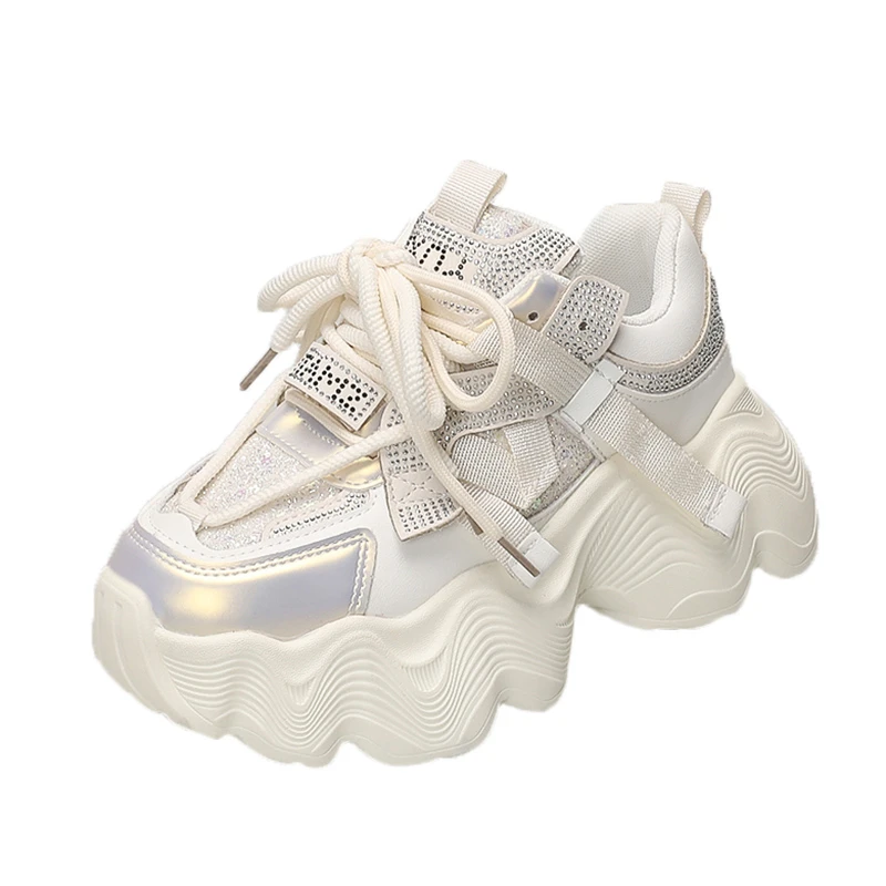 

6 см дышащие кроссовки со стразами на толстой подошве, модные универсальные повседневные кроссовки, увеличивающие рост, роскошные Zapatillas Mujer