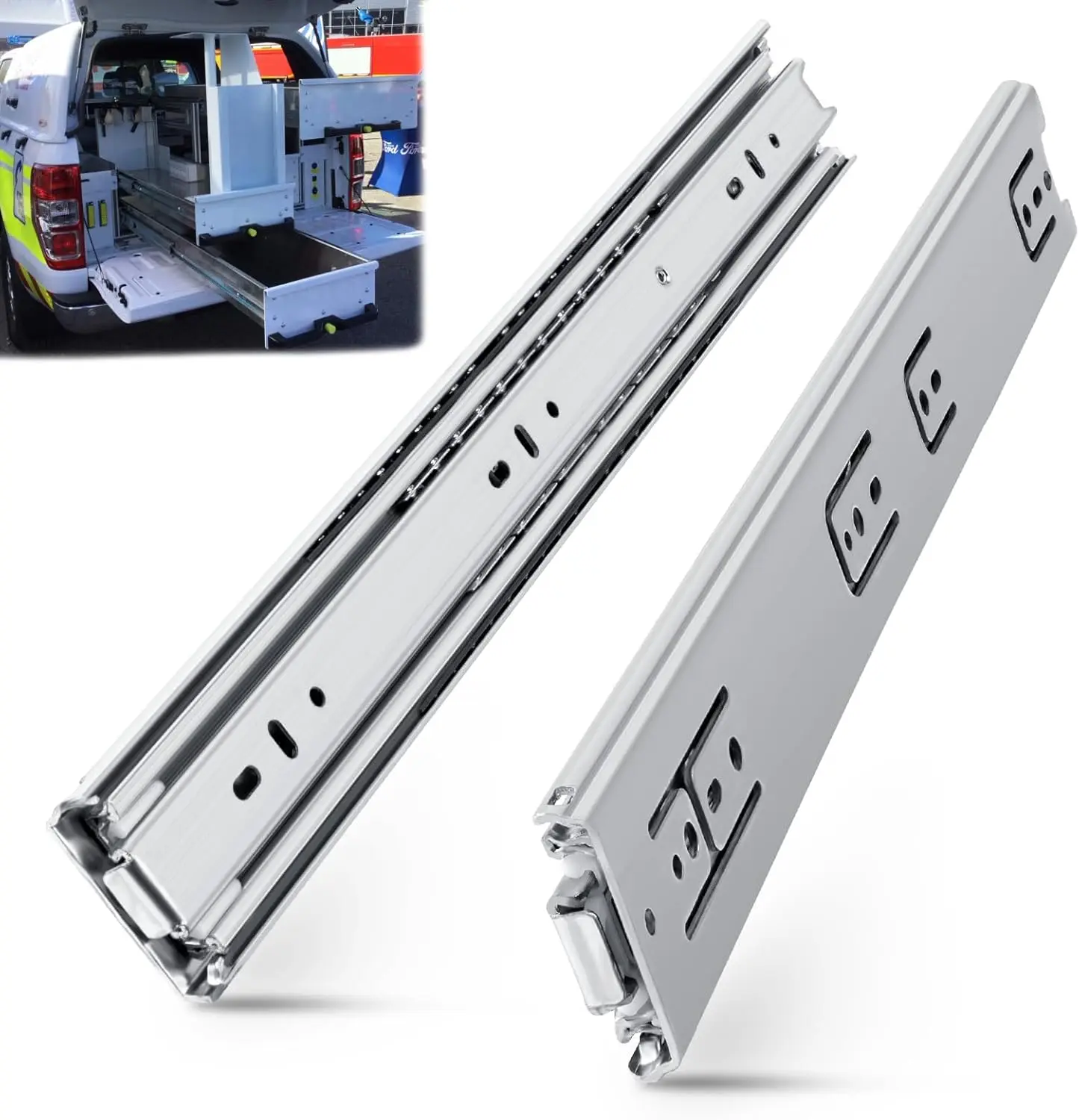 

200 Lbs Heavy Duty Drawer Slides 1 Pair 14 Inch Full Extension Ball Bearing Sliding Rails for Cabinet Tool Box