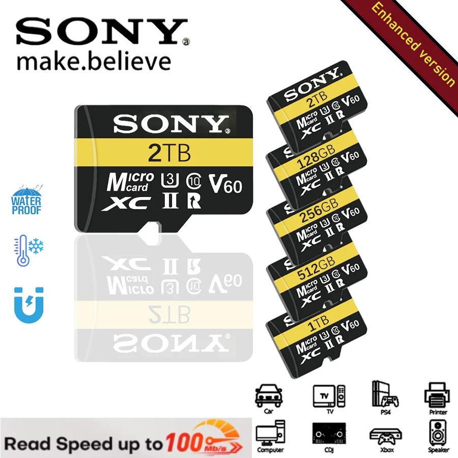 

SONY Micro TF SD Card mini SD Memory Card 2TB 1TB 512GB 256GB U3 V30 4K Full Memory Flash Cards For Phone Computer Camera
