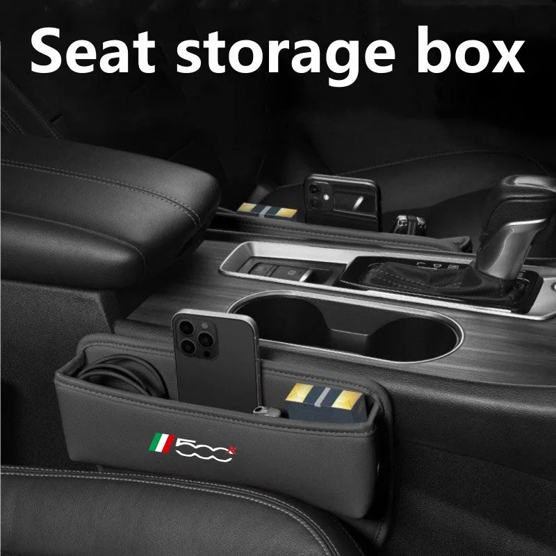 Multifunzione Seggiolino Auto Gap Organizer Sedile Fessura Scatola di Immagazzinaggio per Fiat Abarth 500 500c 500e 500L 500x Accessori Auto