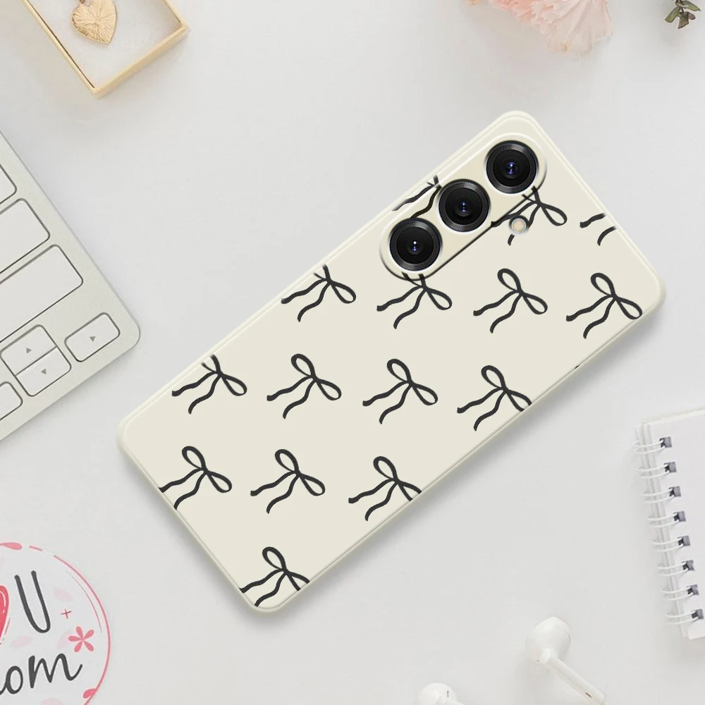 Simple Bowknot Phone Case For Samsung Galaxy S25 S24 S23 S22 S21 S20 Ultra Plus S10 Plus S20FE S21 FE S23 FE S24FE Cover Funda