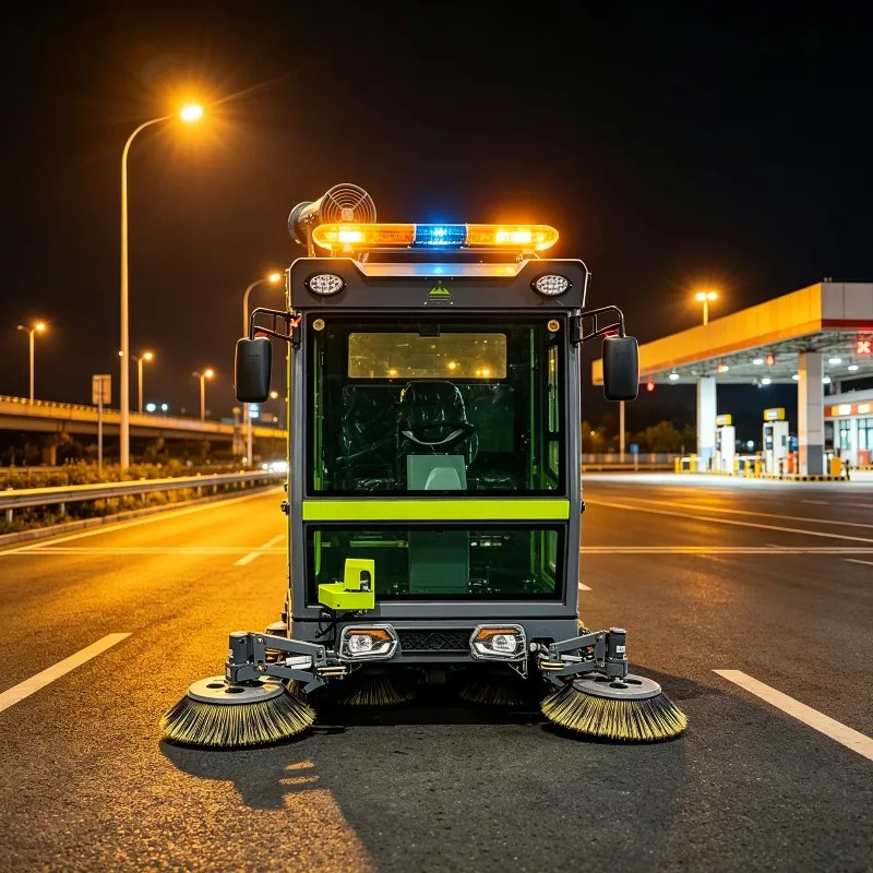 Fully Enclosed Cabin Street Sweeper Machine Customized Battery Operated Industrial Commercial Road Cleaning Vehicle