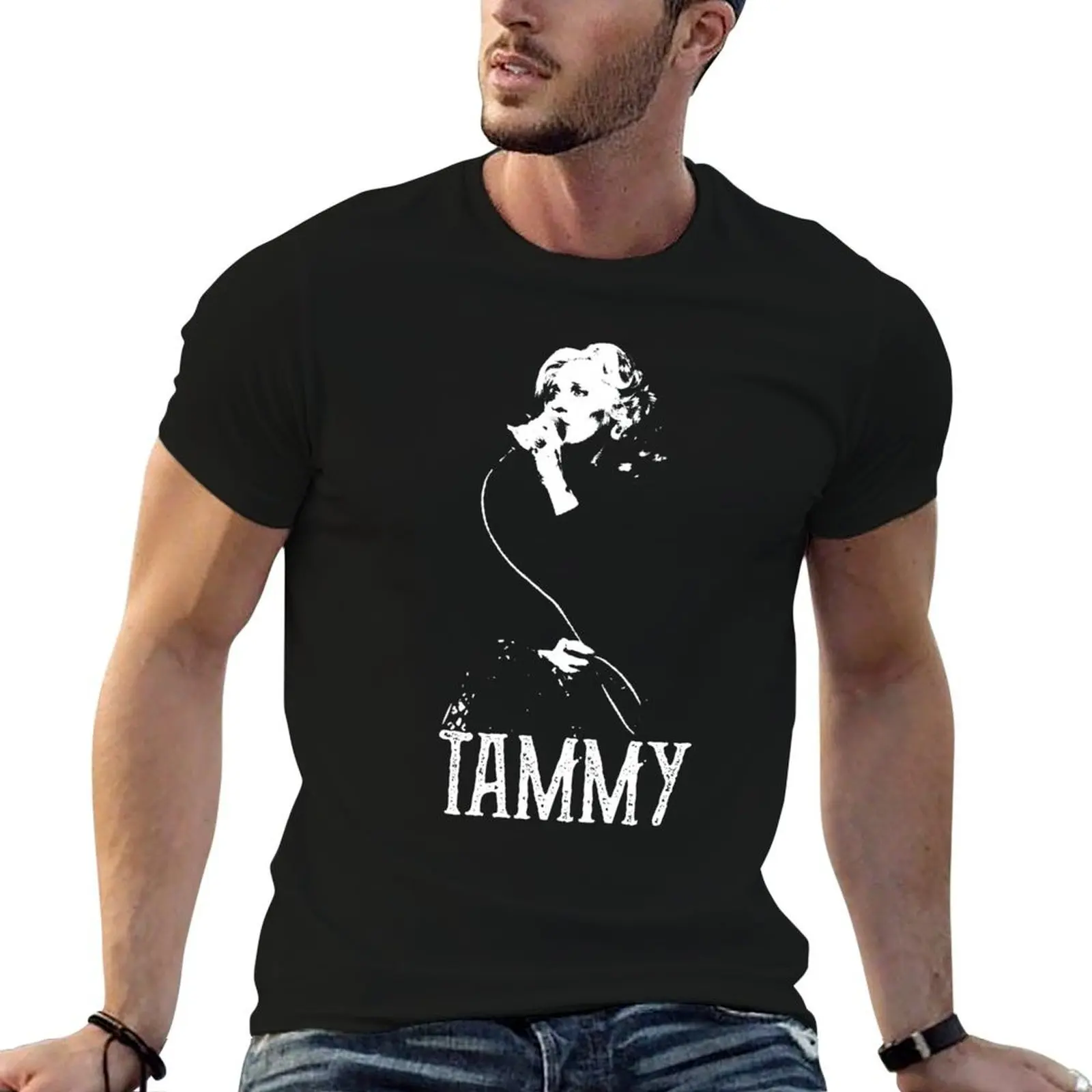 Tammy - White Stencil T-Shirt man t shirts graphic t shirt personalised cotton t shirt man T-shirt