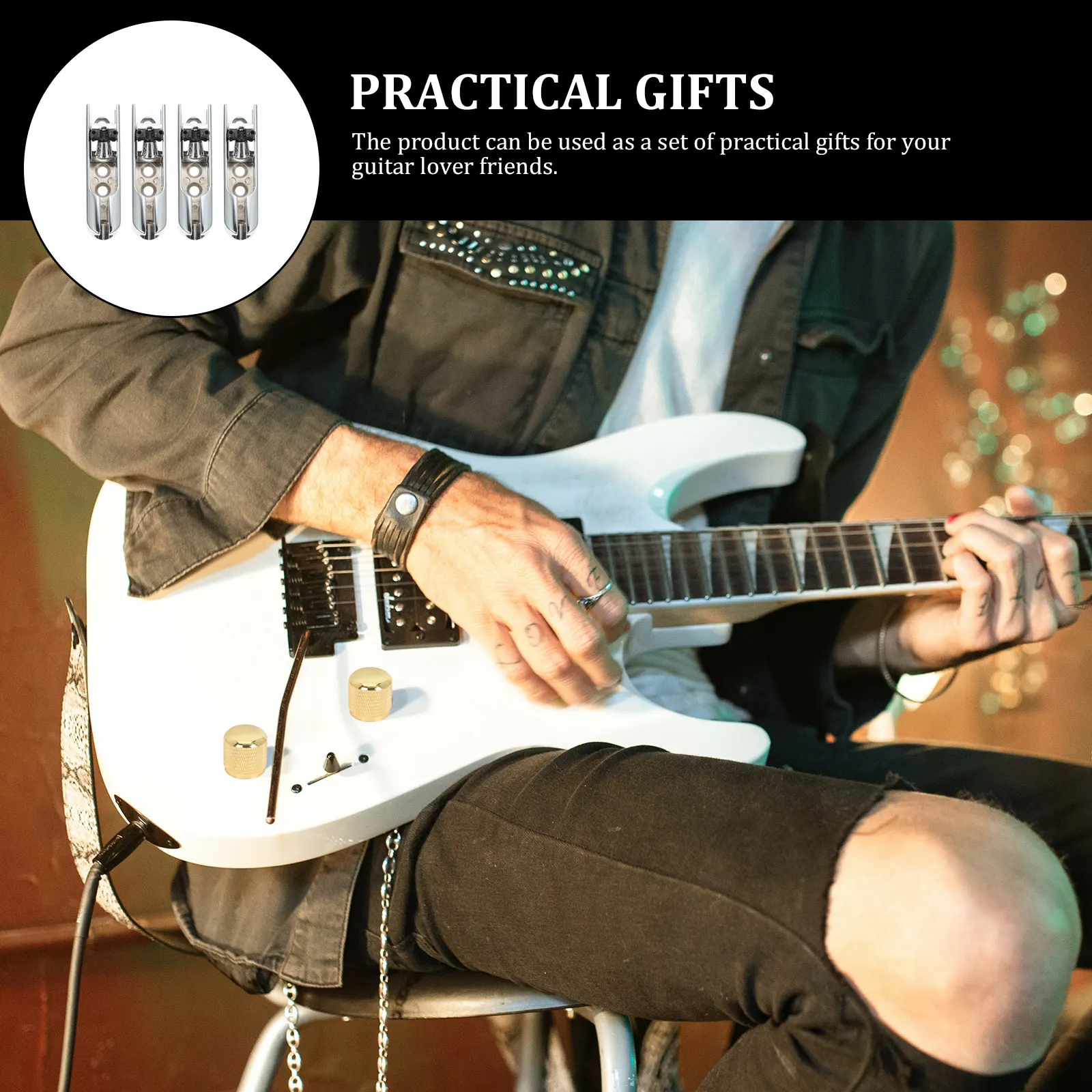

4 Sets Durable Guitar Bridge Metal Saddle Bass Replacement Parts Musical Instrument Accessories Sound Quality Performance
