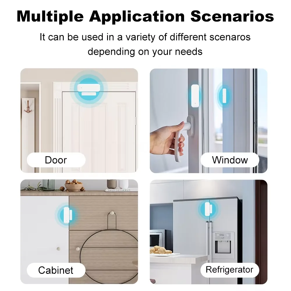 Tuya Zigbee 3.0 Door Window Sensor Smart Security Alarm Open Closed Detectors Home Anti-theft Door Contact Sensor App Control