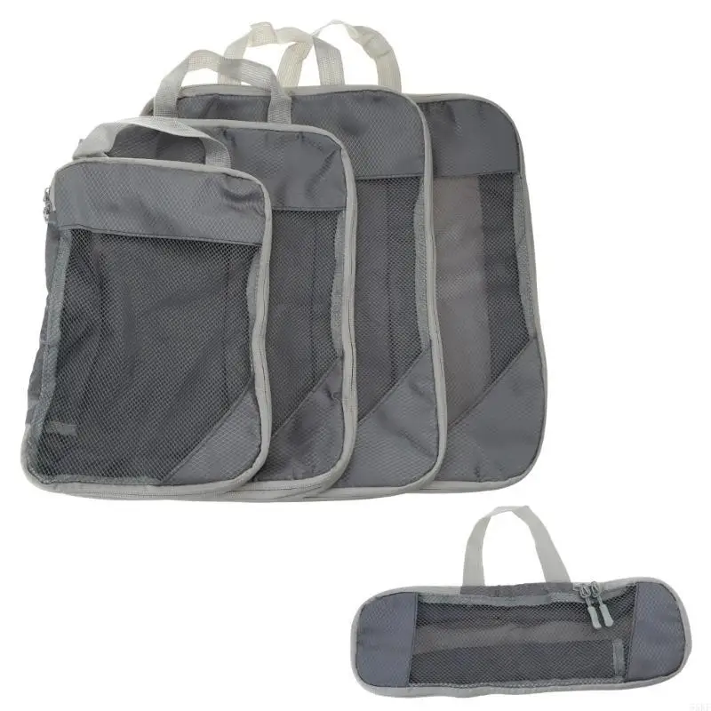 5Pcs/lot Space Saving Compression Packing Cubes Neat and Organized Packing Solution Travel Organiser Bag for Suitcases 55KF