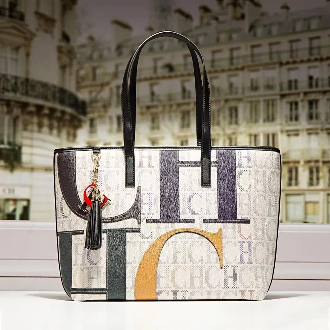 

Classic Elegant Ladies Handbag Leather Tote Bag By Famous Designer Luxury Brand For Professional Women