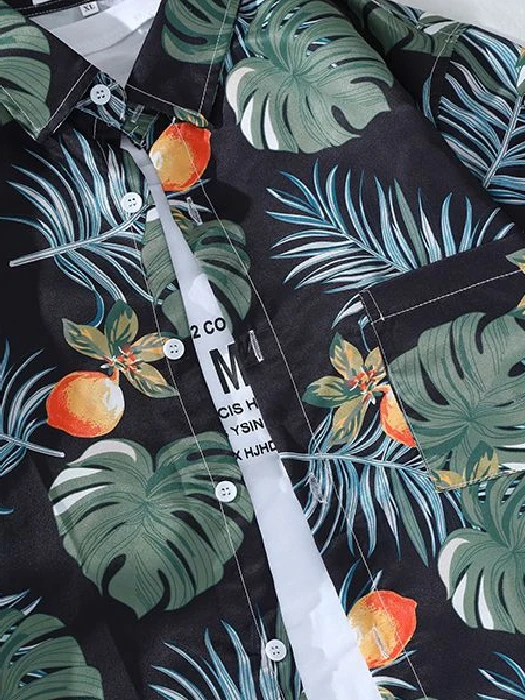 

Stylish Short Sleeve Floral Shirt Men Women Loose Fit Versatile Korean Style Commute Wind Casual Shirt Chinese Production