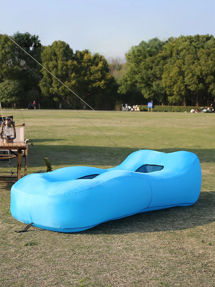 Amphibious lazy outdoor camping fast inflatable sofa single recliner portable inflatable bed music festival supplies