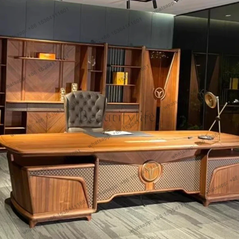 LJY Light Luxury Wooden Office Desk Executive Reception Designer Storage Computer Desks Unique Conference Schreibtisch Furniture