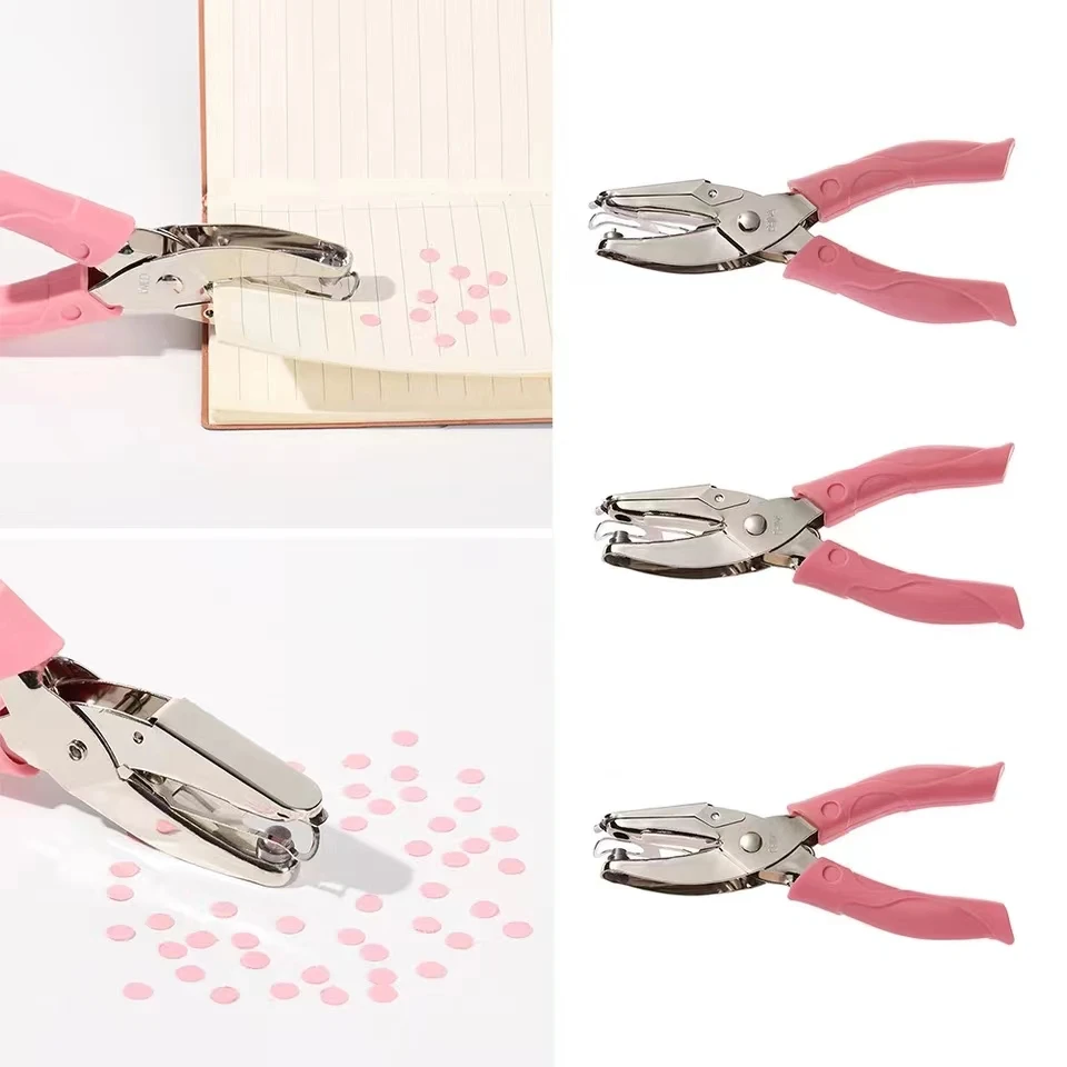 1.5mm/3mm/6mm Mini Round Hole Punch Mini Metal Single Hole Paper Cutter Scrapbook Notebook Binding Stationery Portable Hand Tool