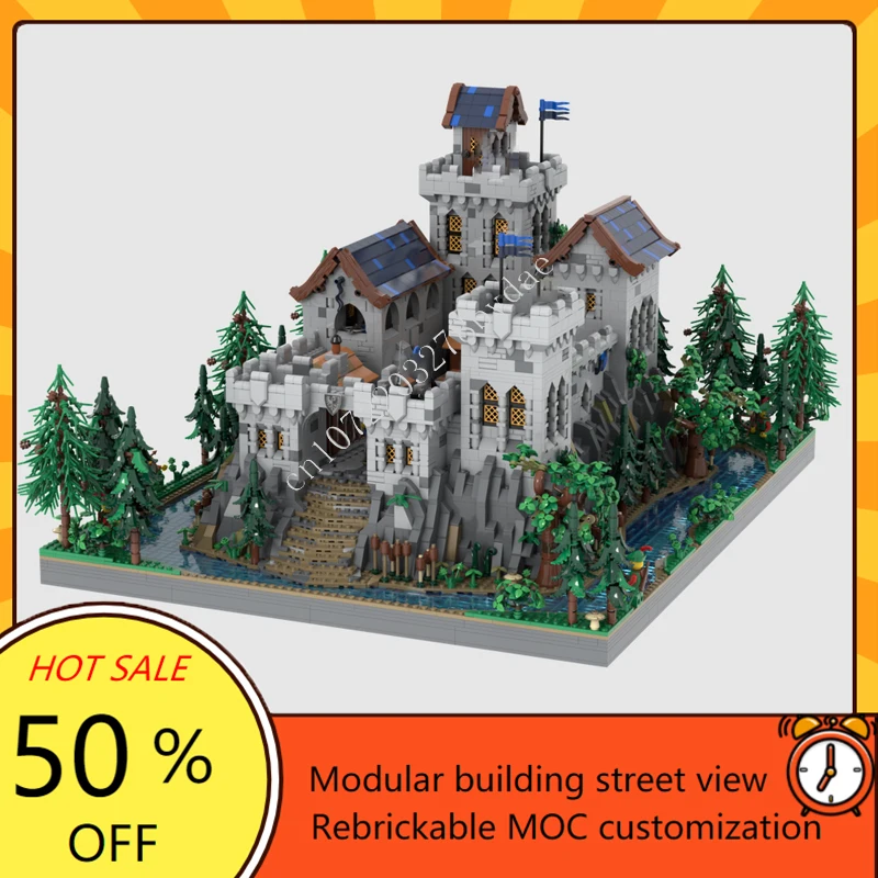 

10003PCS MOC Medieval Castle Custom Puzzle Model Black Falcon’s Castle Technical DIY Assembly Set Toy For Child Holiday Gift