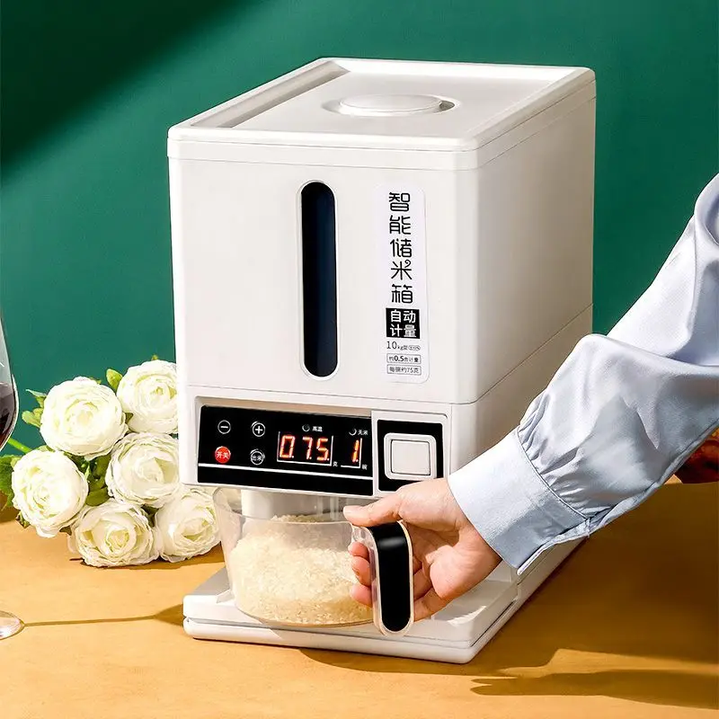 

Intelligent quantitative rice bucket, moisture-proof, insect-proof, sealed rice tank, cost-effective