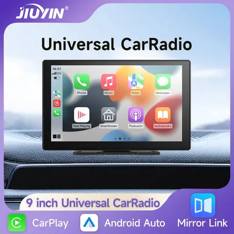 9 인치 휴대용 자동차 라디오 멀티미디어 비디오 플레이어 무선 CarPlay 안드로이드 자동 IPS 터치 스크린 AUX 입력 블루투스 MirrorLink